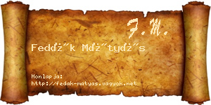 Fedák Mátyás névjegykártya