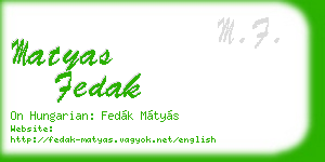 matyas fedak business card