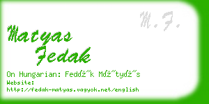 matyas fedak business card